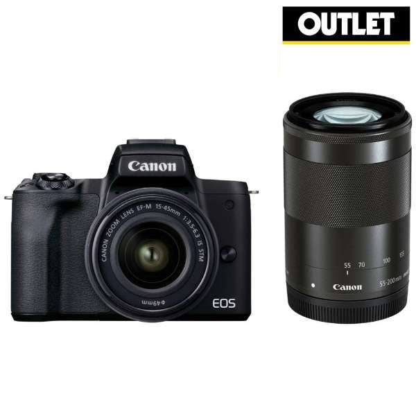 CANON [Outlet Item] EOS Kiss M2 Mirrorless SLR Camera Double Zoom Kit Black  [Zoom Lens + Zoom Lens] [Discontinued]