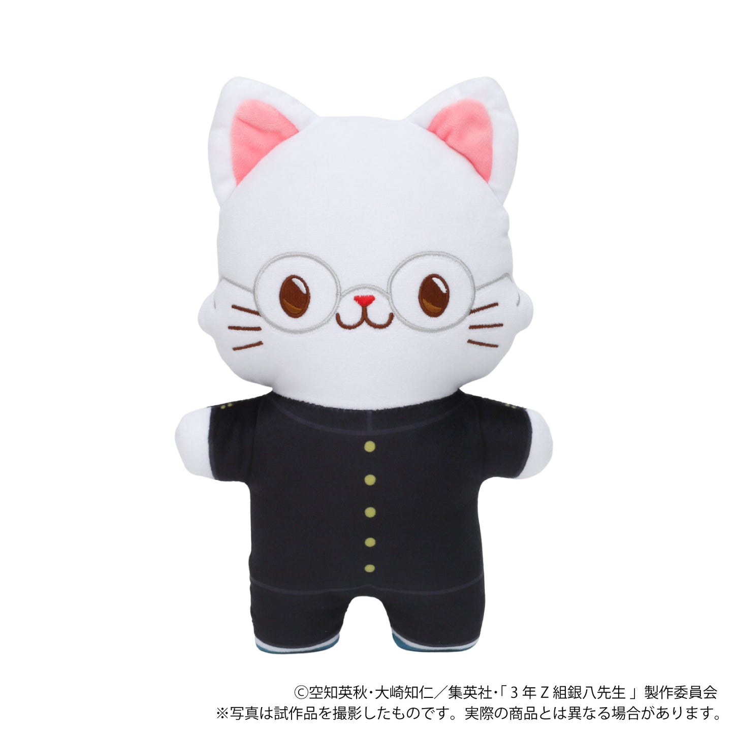 3-Z Class Ginpachi-sensei withCAT Flat Plush with Eye Mask Shimura Shinpachi, Stuffed Animals, animota