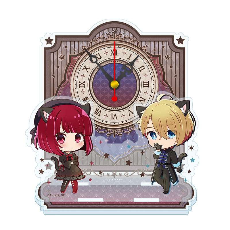 Oshi no Ko Puchichoko Mini Acrylic Clock Aqua & Arima Kana Black Dress | animota
