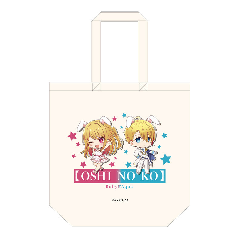 Oshi no Ko Puchichoko Canvas Tote Bag Aqua & Ruby White Dress | animota