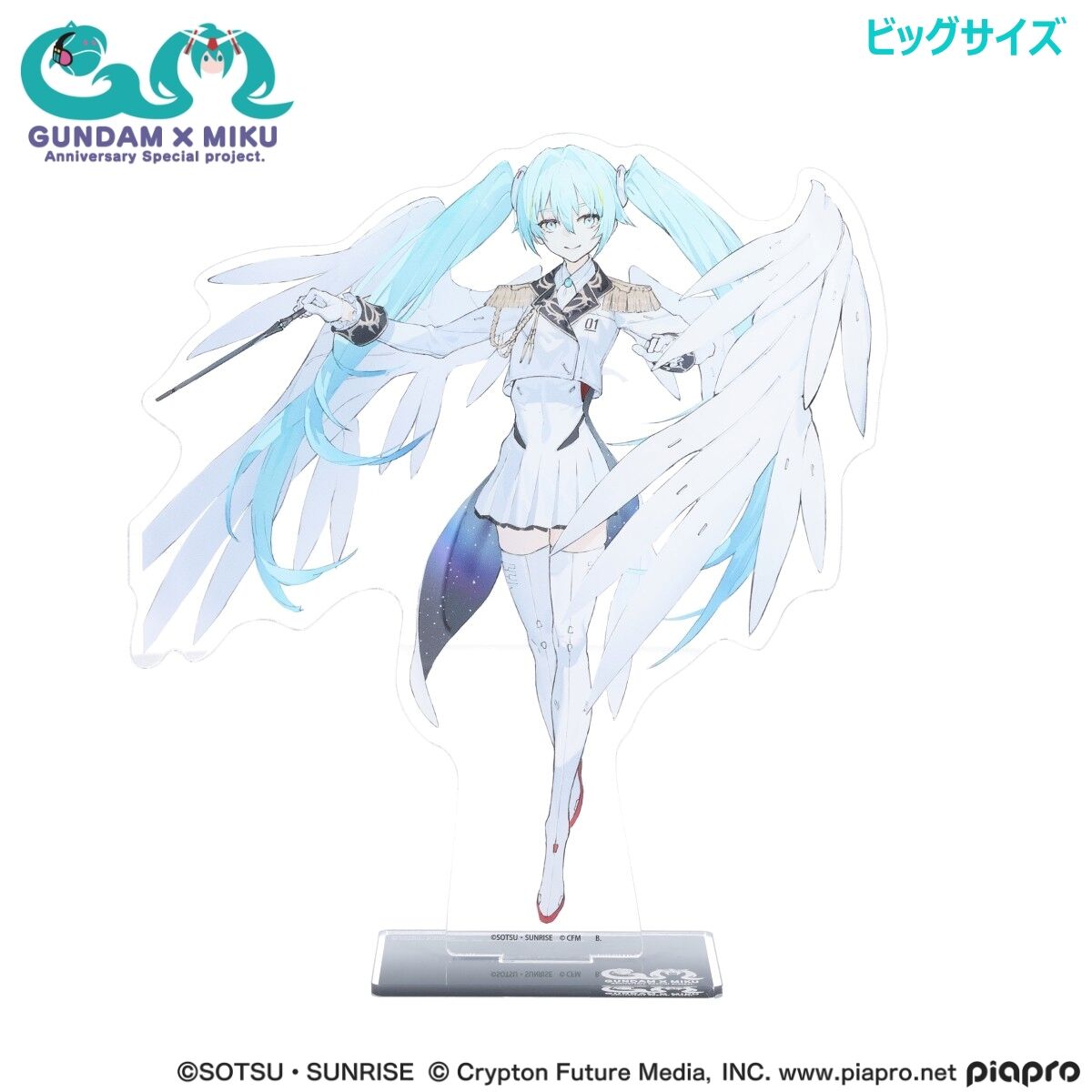 Gundam 45th Anniversary x Hatsune Miku Big Acrylic Stand: Hatsune Miku x Wing Gundam Zero EW, Action & Toy Figures, animota