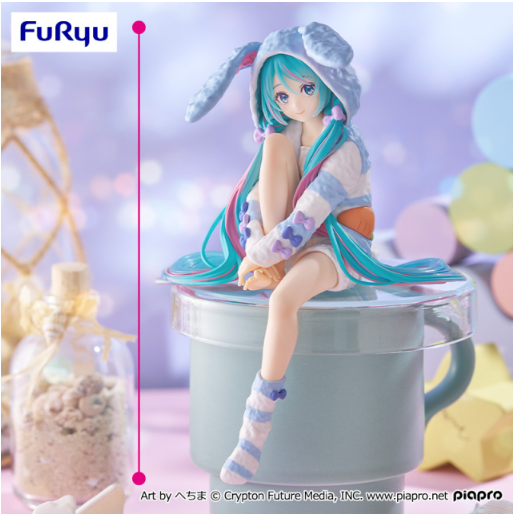 Hatsune Miku Noodle Stopper Figure - Usamimi Pajamas Blue Ver.
