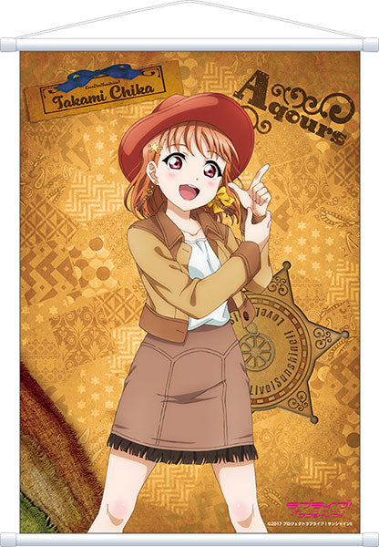 Love Live! Sunshine!! A2 Wall Scroll Chika Takami Western, Decorative Tapestries, animota
