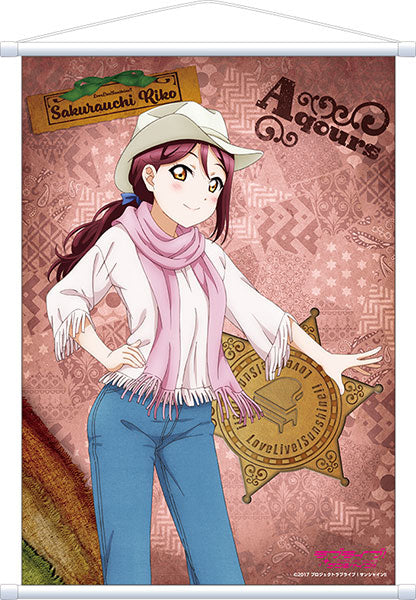 Love Live! Sunshine!! A2 Wall Scroll Riko Sakurauchi Western, Decorative Tapestries, animota