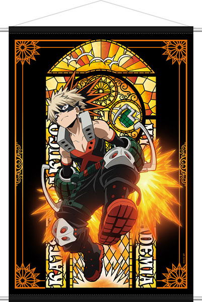 My Hero Academia Stained Glass-style Wall Scroll Katsuki Bakugo, Decorative Tapestries, animota