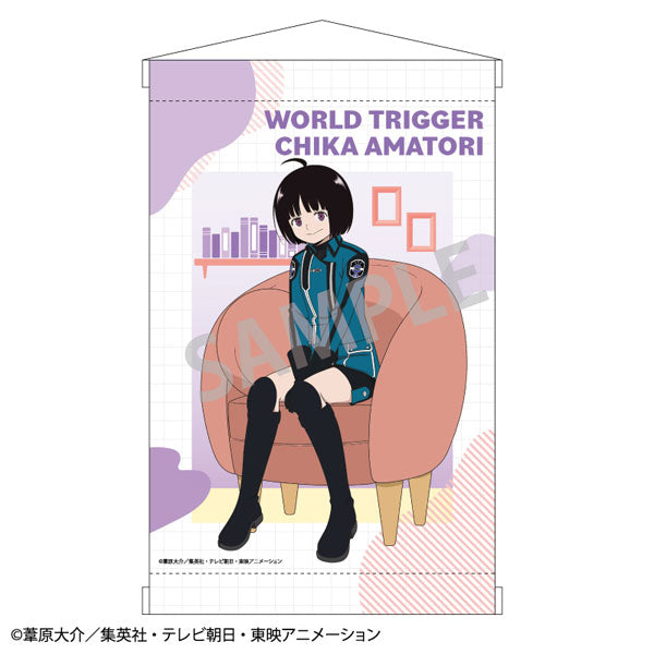 World Trigger A4 Wall Scroll Chika Amatori / Chair, Decorative Tapestries, animota