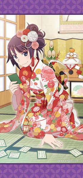 Monogatari Series Puc Puc Hitagi Senjougahara (Happy New Year) Mini Wall Scroll, Decorative Tapestries, animota
