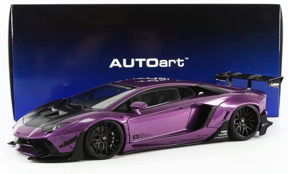 1/18 Liberty Walk LB-WORKS Lamborghini Aventador (Metallic Purple VIOLA SE30 / Carbon Black Bonnet) | animota