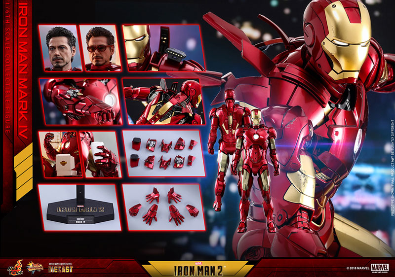 Movie Masterpiece DIECAST "Iron Man 2" 1/6 Scale Figure Iron Man Mark. 4 | animota