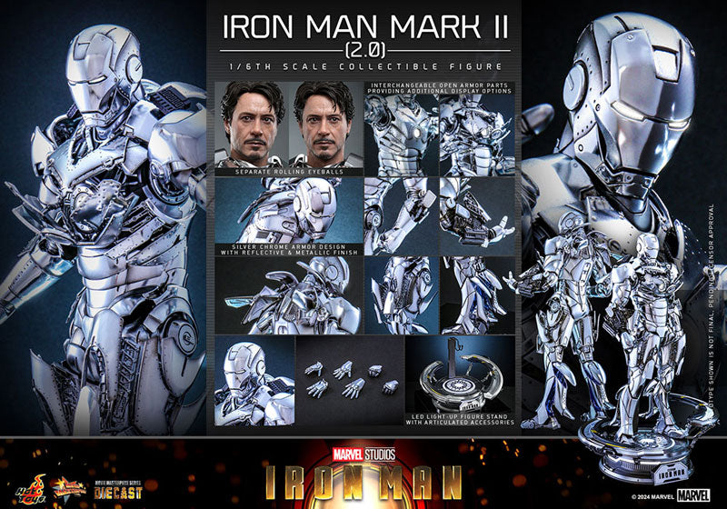 Movie Masterpiece DIECAST "Iron Man" Figur im Maßstab 1/6 Iron Man Mark. 2 (Version 2.0)