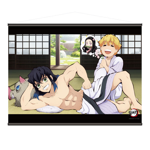 Demon Slayer: Kimetsu no Yaiba Wall Scroll Zenitsu Agatsuma & Inosuke Hashibira, Decorative Tapestries, animota