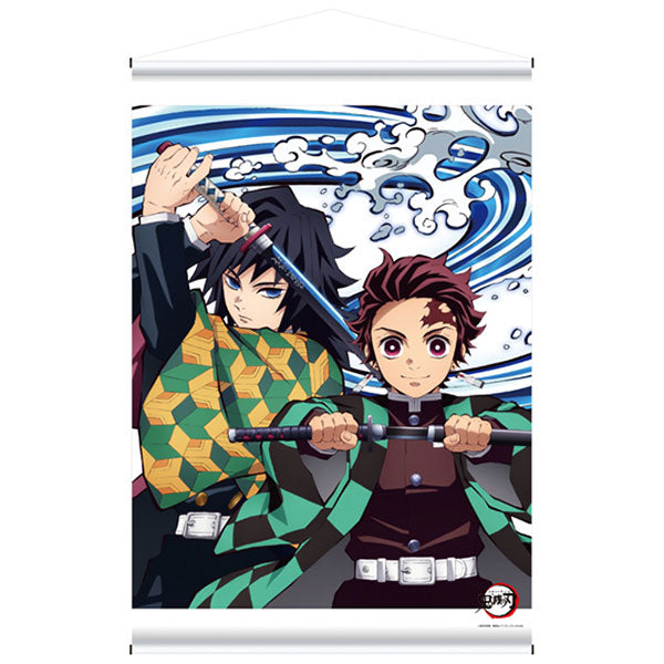 Demon Slayer: Kimetsu no Yaiba Wall Scroll Tanjiro Kamado and Giyu Tomioka, Decorative Tapestries, animota