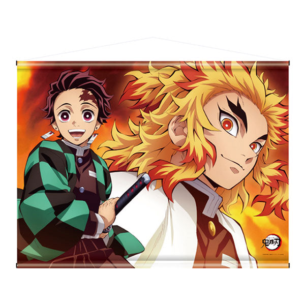 Demon Slayer: Kimetsu no Yaiba Wall Scroll Tanjiro Kamado and Kyojuro Rengoku, Decorative Tapestries, animota