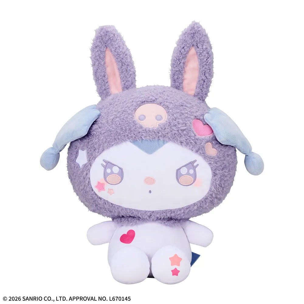 Yurukawa Sanrio Characters LL Plush Toy Kuromi PatchRabbits