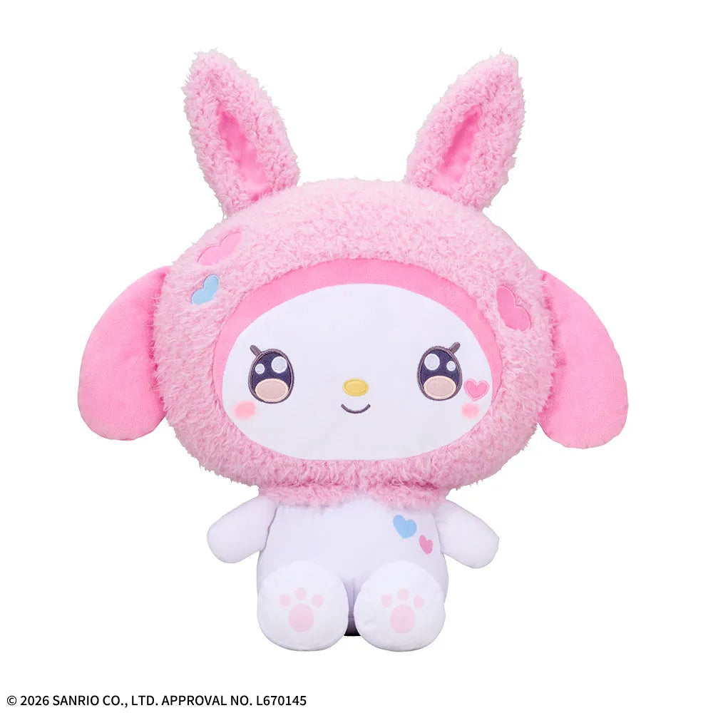 Yurukawa Sanrio Characters LL Plush Toy My Melody PatchRabbits