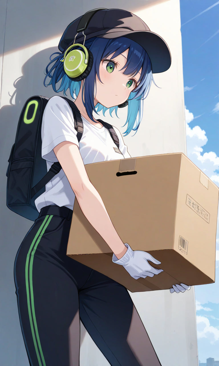 animota-chan Delivery person style Version.(Free), Digital Artwork, animota