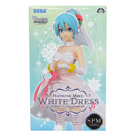 Sega Hatsune Miku Project DIVA ARCADE FUTURE TONE Super Premium Figure Hatsune Miku White Dress | animota
