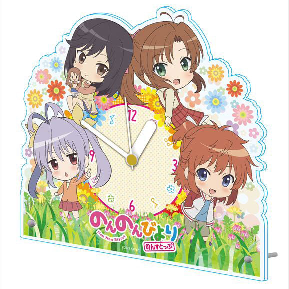 Non Non Biyori Non Stop Acrylic Table Clock | animota