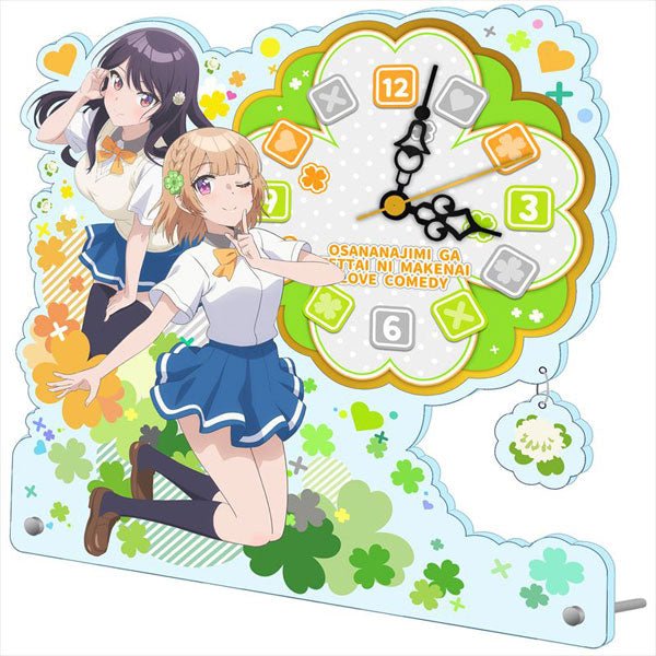 Osananajimi ga Zettai ni Makenai Love Comedy Acrylic Table Clock Kuroha Shida & Shirokusa Kachi | animota