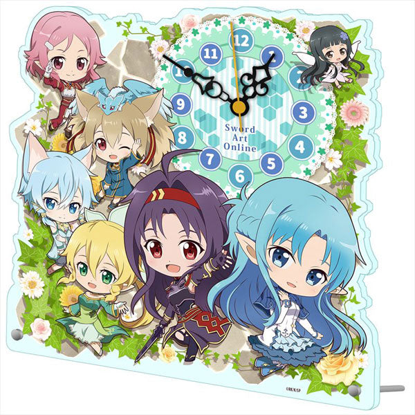 Sword Art Online Alicization WoU Petite Choko Acrylic Table Clock Asuna / Sinon / Leafa, other | animota