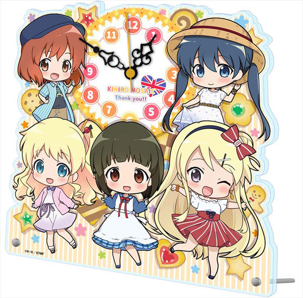 Movie "Kiniro Mosaic Thank You!!" Puchi Choko Acrylic Table Clock | animota