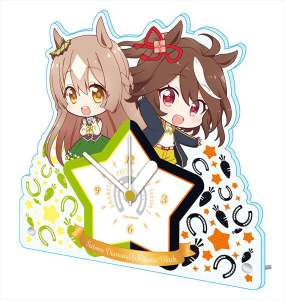 Umamusume Pretty Derby Season 2 Puchi Choko Acrylic Table Clock Kitasan Black & Satono Diamond | animota