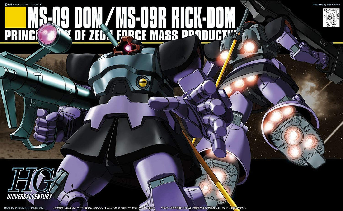 HGUC Mobile Suit Gundam MS-09 Dom/MS-09R Rick Dom 1/144 Scale Plastic Model | animota