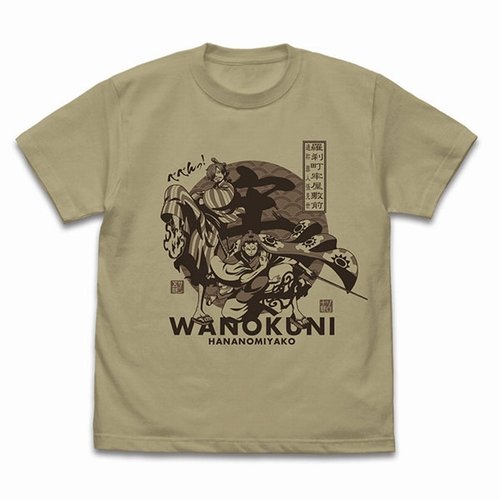 One Piece Zorojuro & Sangorou T-Shirt/SAND KHAKI | animota
