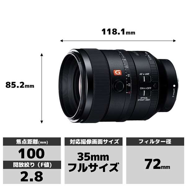 SONY Camera Lens FE 100mm F2.8 STF GM OSS G Master Black SEL100F28GM [Sony E /Single Focal Length Lens]
