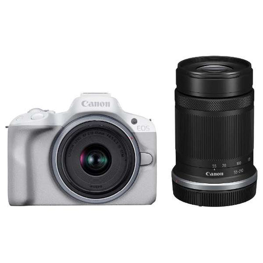 CANON EOS R50 Double Zoom Kit Mirrorless Camera White [Zoom lens + Zoom lens]