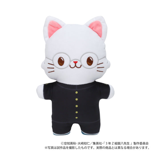 3-Z Class Ginpachi-sensei withCAT Flat Plush with Eye Mask Shimura Shinpachi, Stuffed Animals, animota