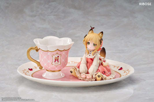 RIBOSE DLC SERIES "TEA TIME CATS" GINGER CAT NON-SCALE FIGURINE