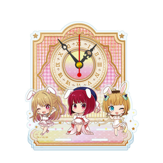 Oshi no Ko Puchichoko Mini Acrylic Clock Ruby & Arima Kana & MEM-cho White Dress | animota