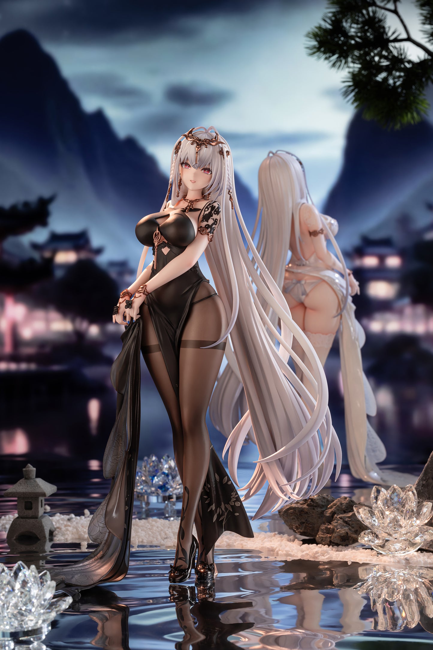 ANIGAME "AZUR LANE" EMDEN: MOONSILVER UNION VER. 1/6 SCALE FIGURE (WHITE & BLACK SET OF TWO)