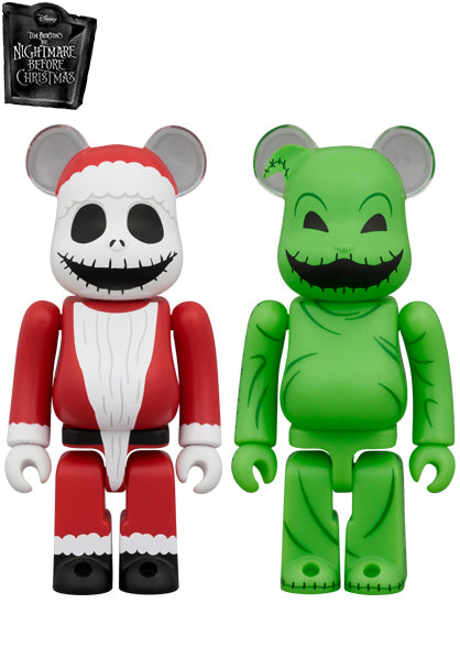 BE@RBRICK SANTA JACK & OOGIE BOOGIE 2PCS SET "NIGHTMARE BEFORE CHRISTMAS"