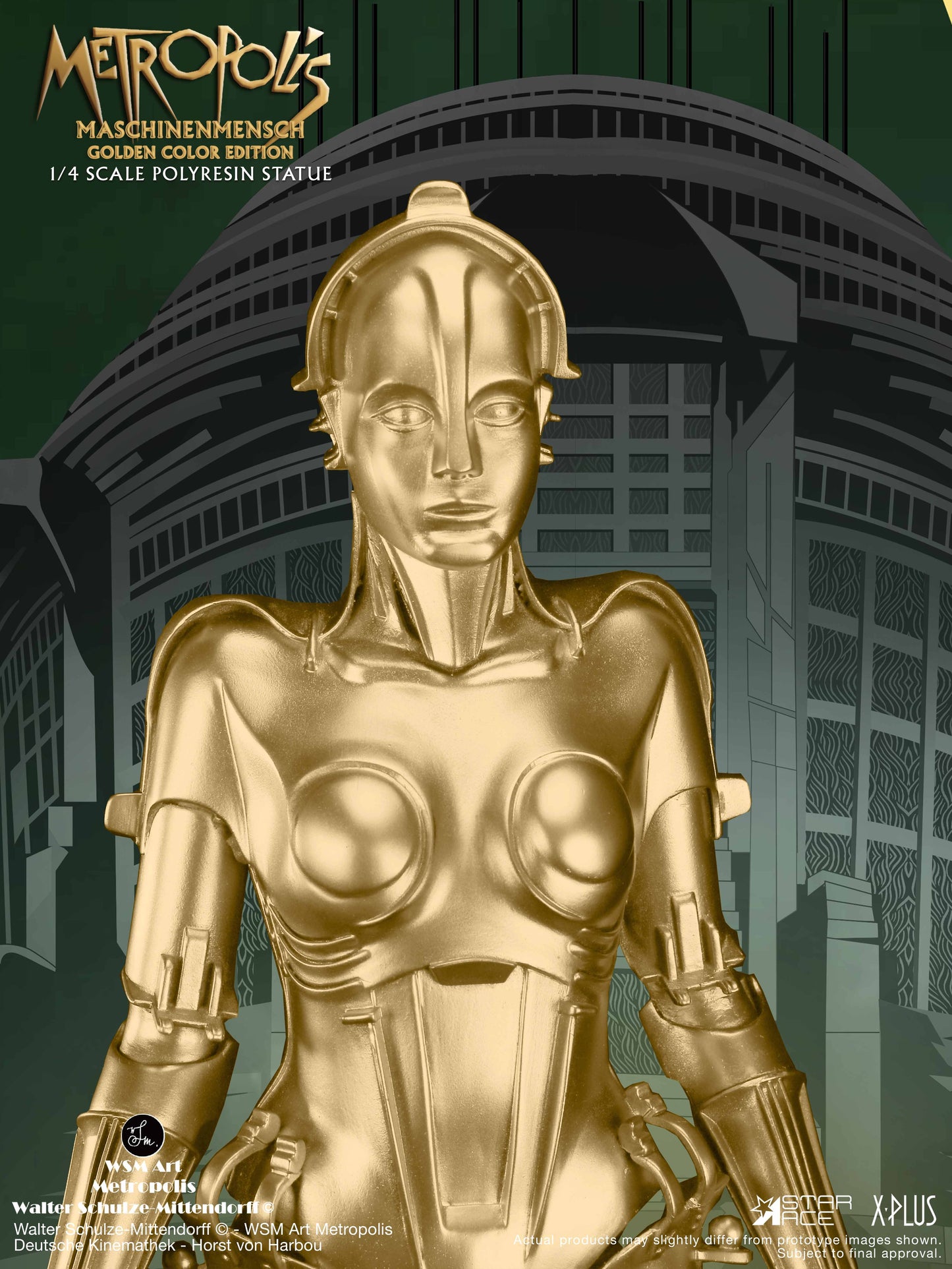 Star Ace Toys "Metropolis" Maschinenmensch 1/4 Scale Polyresin Statue Golden Color Edition