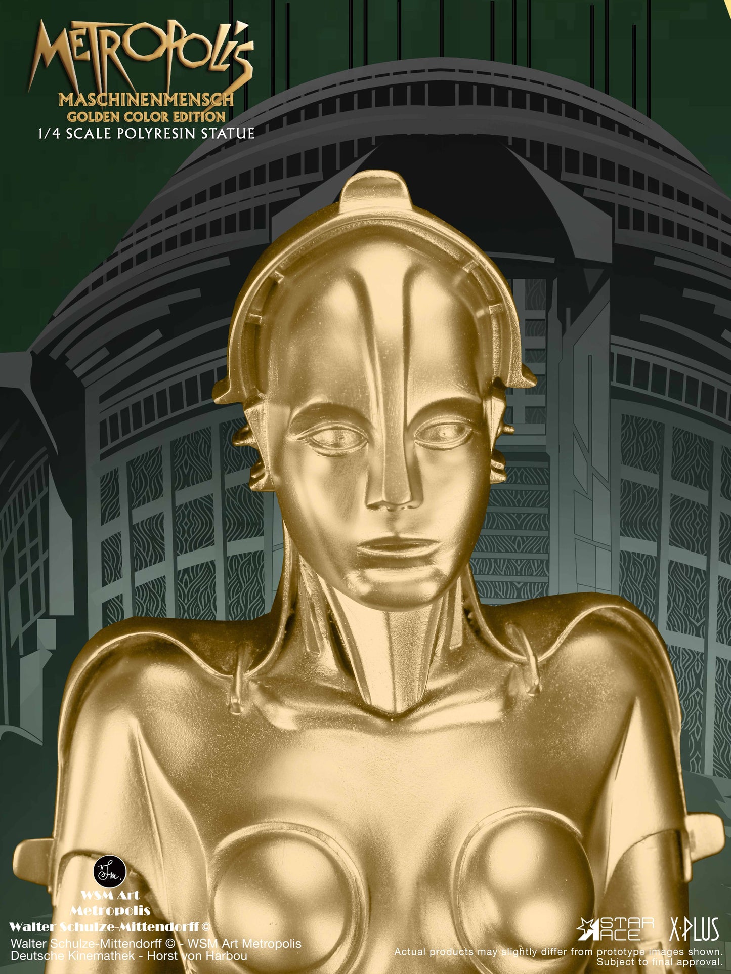 Star Ace Toys "Metropolis" Maschinenmensch 1/4 Scale Polyresin Statue Golden Color Edition