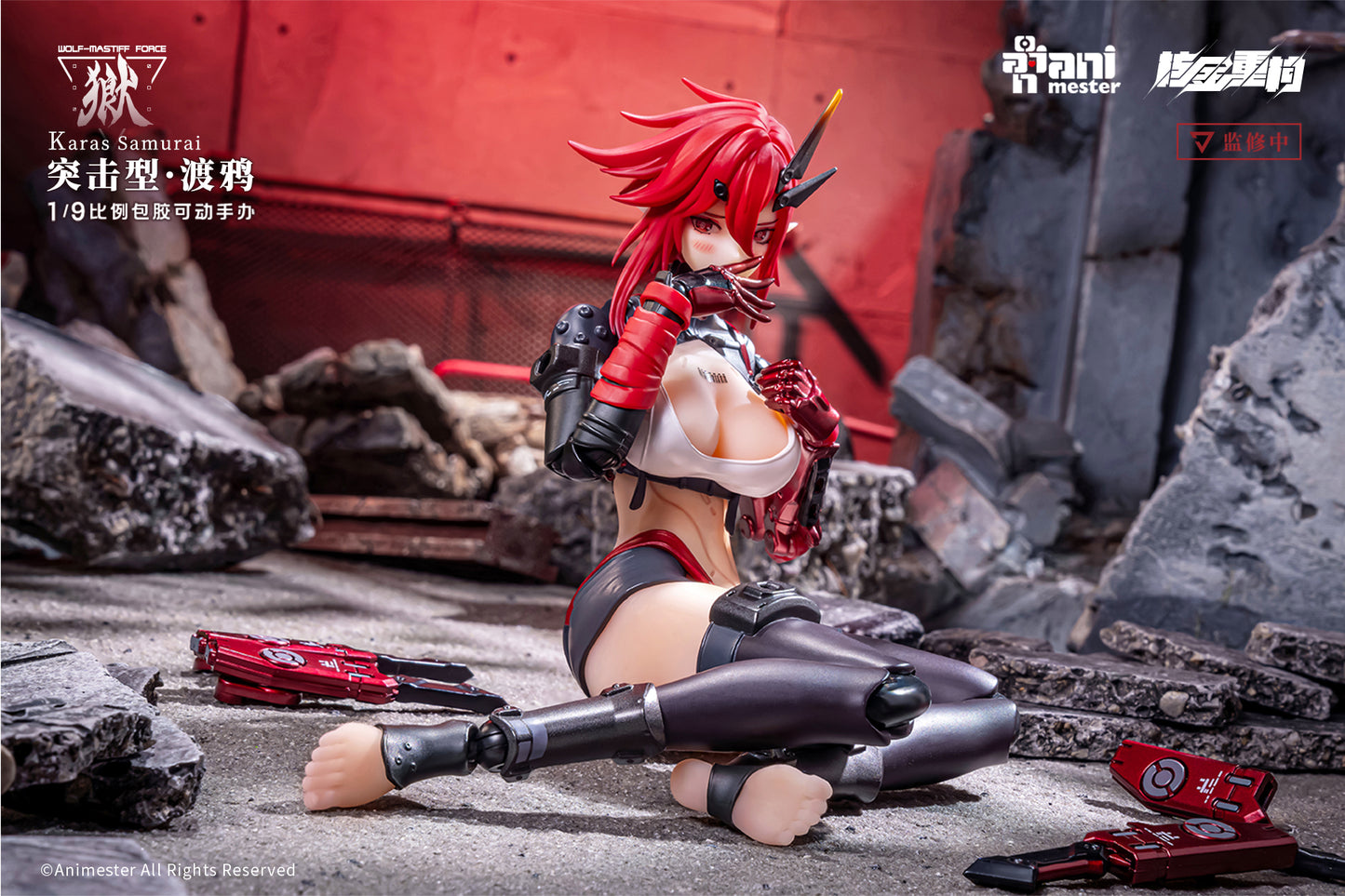 ANIMESTER WOLF-MASTIFF FORCE KARASU SAMURAI 1/9 SEAMLESS ACTION FIGURE, Action & Toy Figures, animota