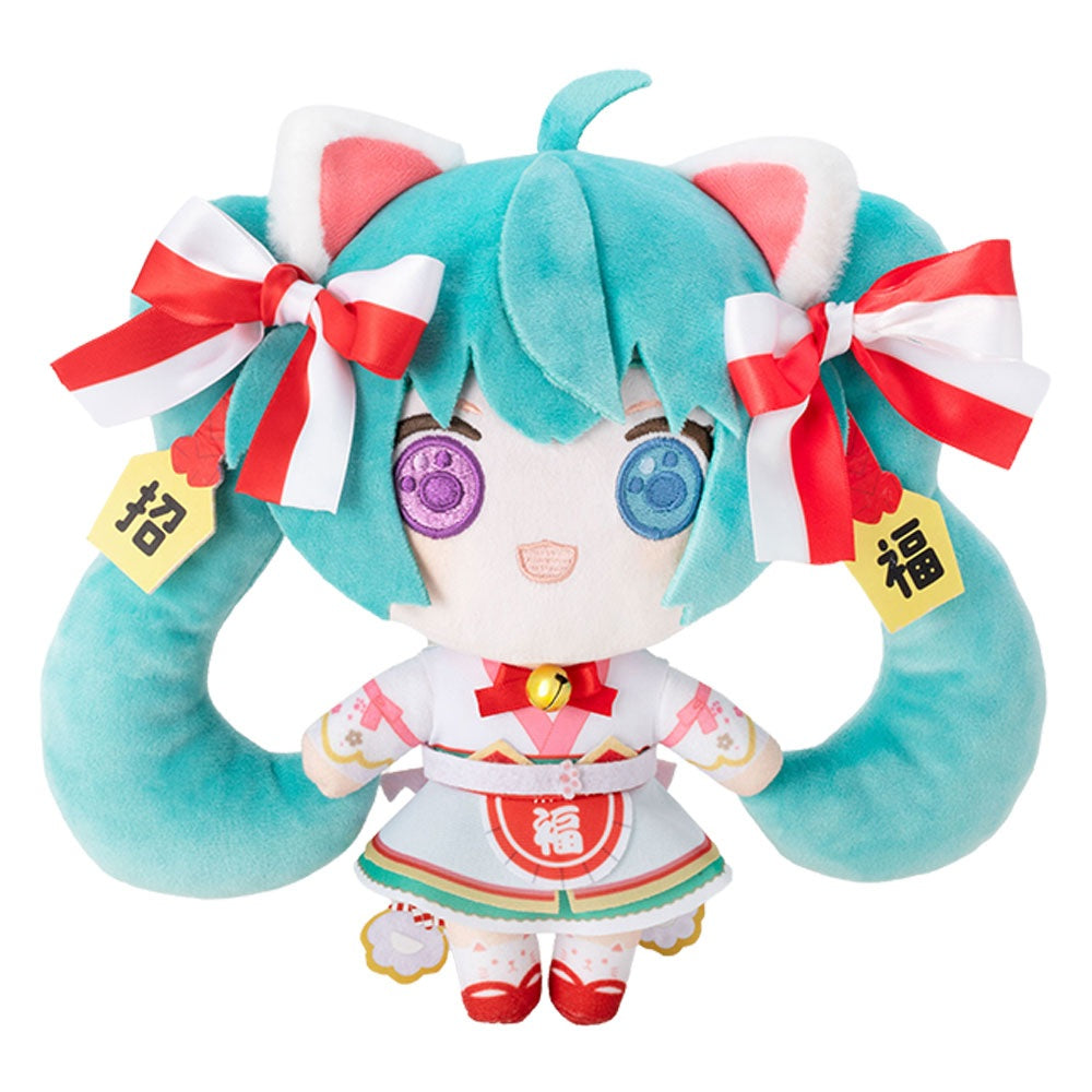 Hatsune Miku x Maneki-neko Hatsune Miku White Cat Plush Standard Art by Rassu