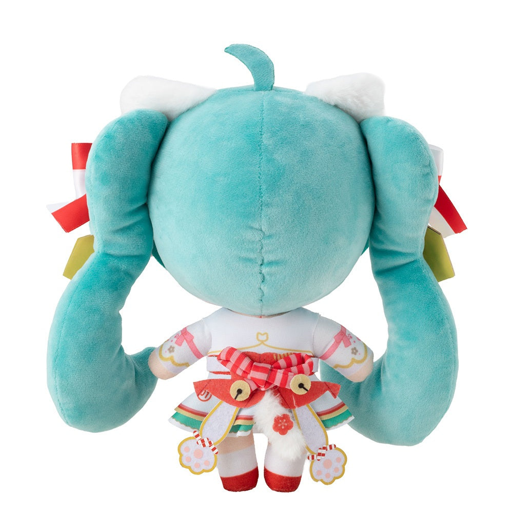 Hatsune Miku x Maneki-neko Hatsune Miku White Cat Plush Standard Art by Rassu