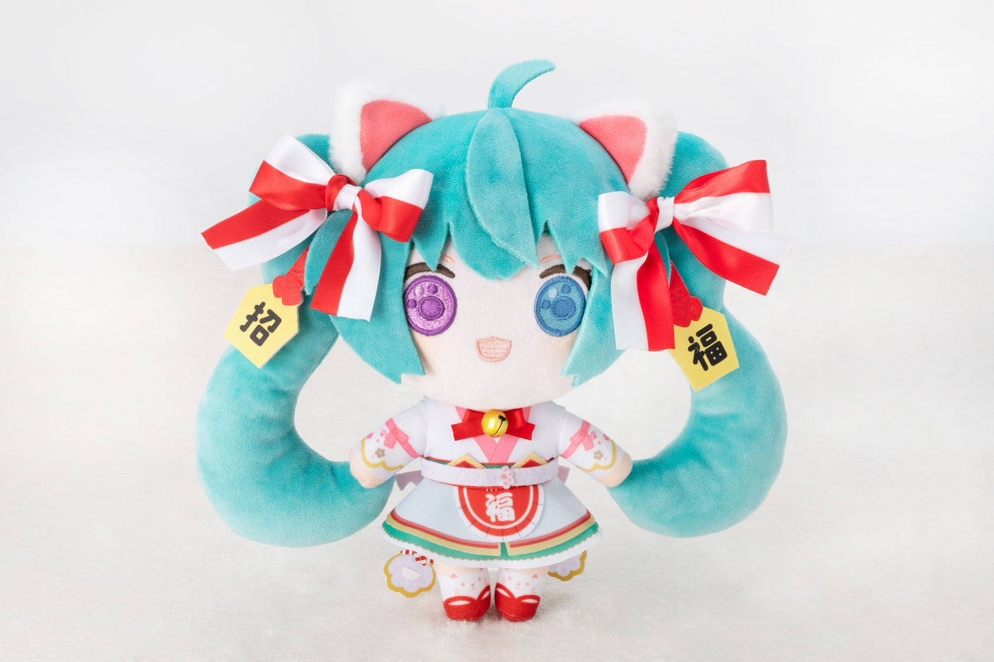 Hatsune Miku x Maneki-neko Hatsune Miku White Cat Plush Standard Art by Rassu
