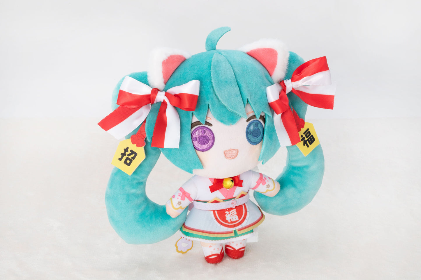Hatsune Miku x Maneki-neko Hatsune Miku White Cat Plush Standard Art by Rassu