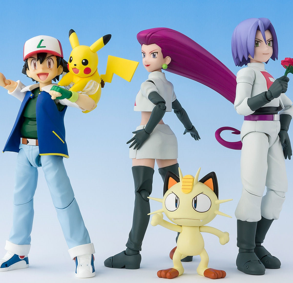 S.H.Figuarts Pokemon Ash Ketchum & Team Rocket [Limited Edition], Action Figures, animota