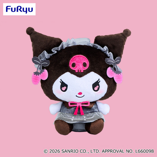 My Melody & Kuromi White Strawberry / Black Strawberry BIG Plush Toy B