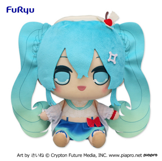 Peluche grande Hatsune Miku Kurumaru versión Cream Soda.