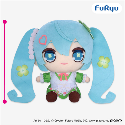 Hatsune Miku - Kurumaru BIG Plush Toy - Clover Ver.