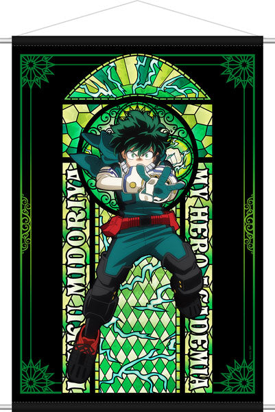 My Hero Academia Stained Glass-style Wall Scroll Izuku Midoriya, Decorative Tapestries, animota