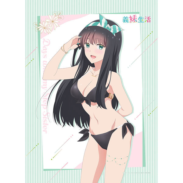 Days with My Stepsister New Illustration B2 Wall Scroll (Shiori Yomiuri / Swimsuit) Double Suede(Pre-order)