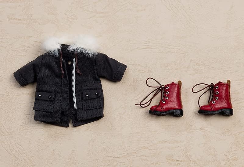 Nendoroid Doll Warm Clothing Set: Boots & Mod Coat (Black) | animota