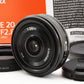 Sony E 20mm F2.8 E-mount Lens SEL20F28  [Near Mint] #3851A